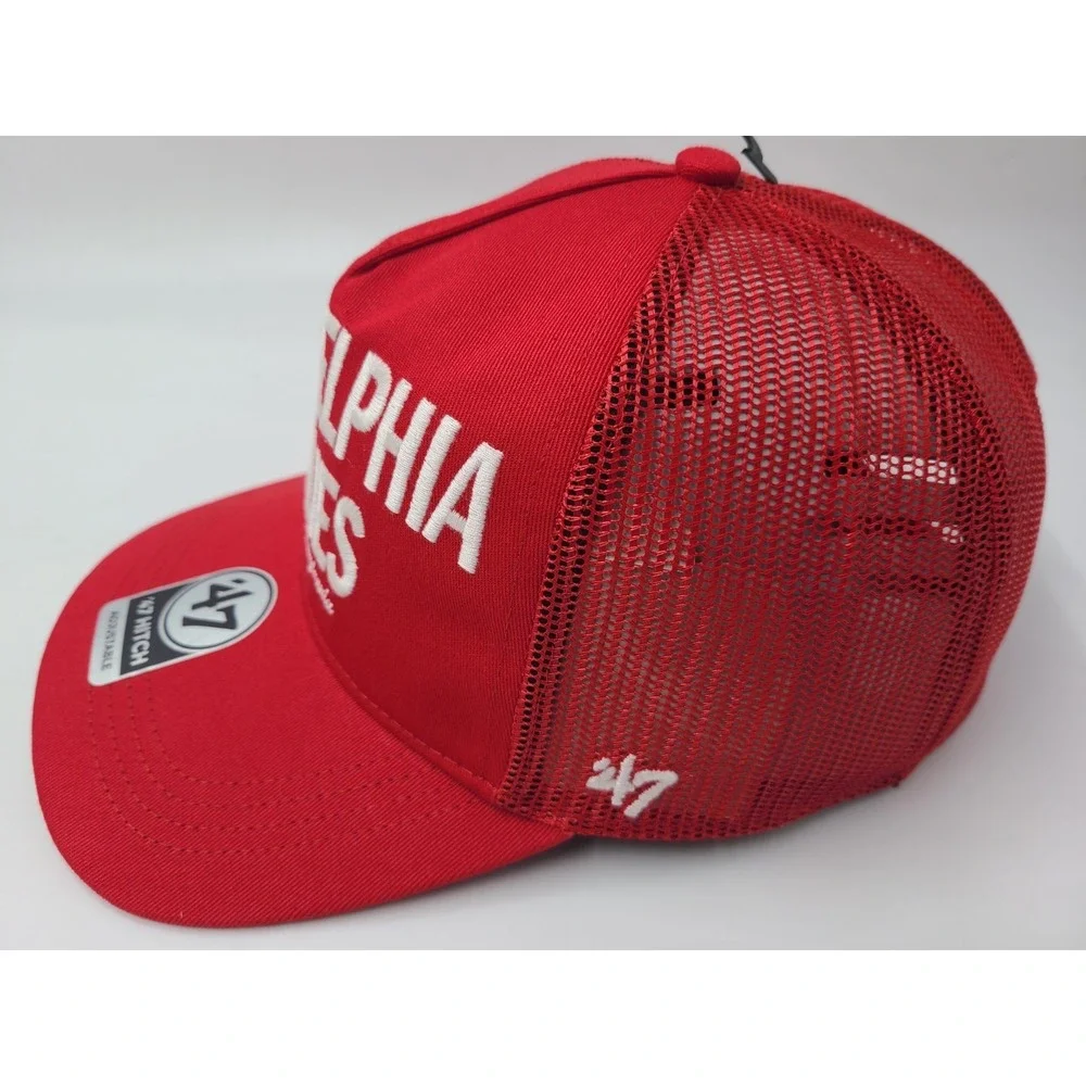 Philadelphia Phillies 47 Brand‎ Hitch Mesh Trucker Snapback Hat Cap Men MLB Red
